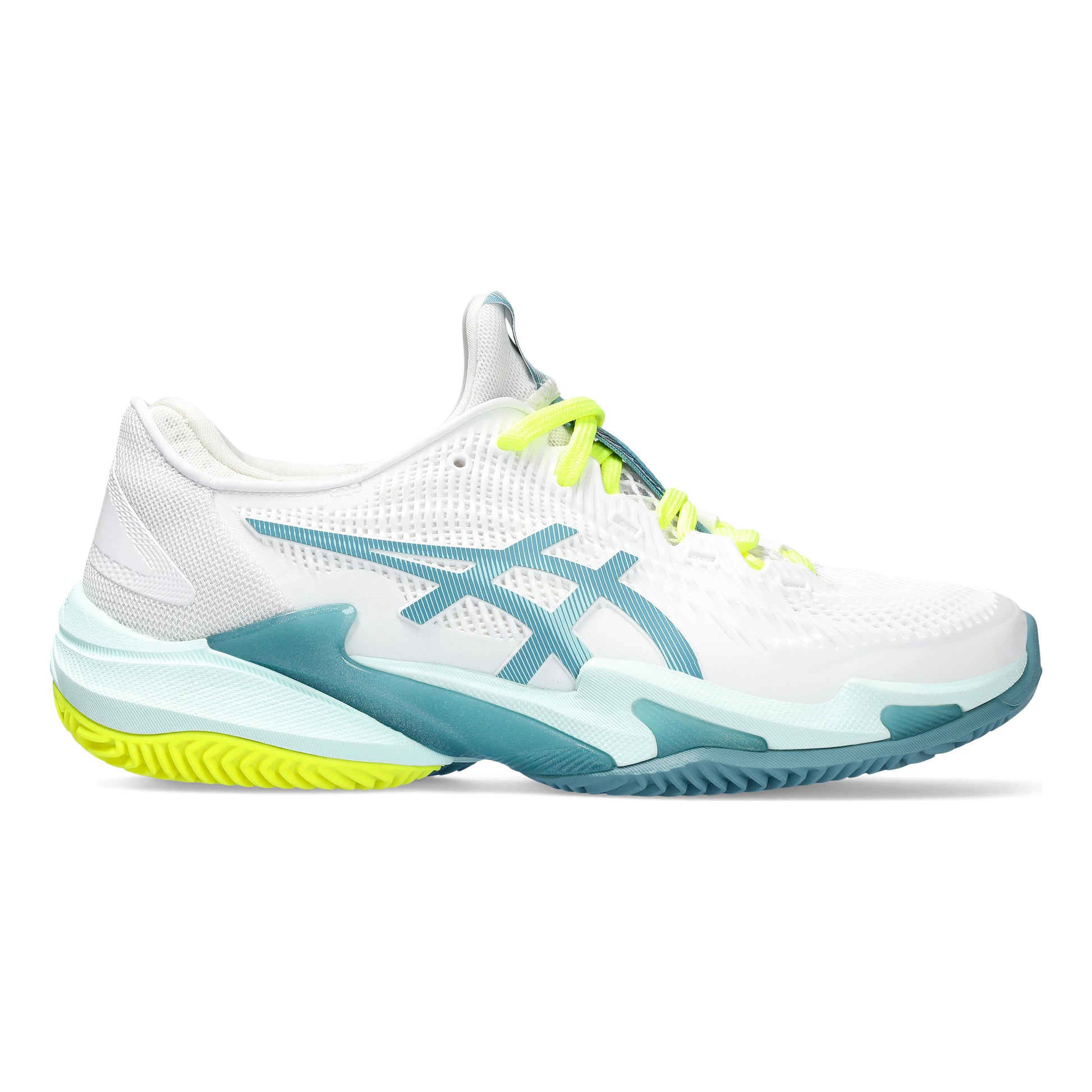 ASICS Court FF 3 Gravelschoen Dames - wit, petrolblauw