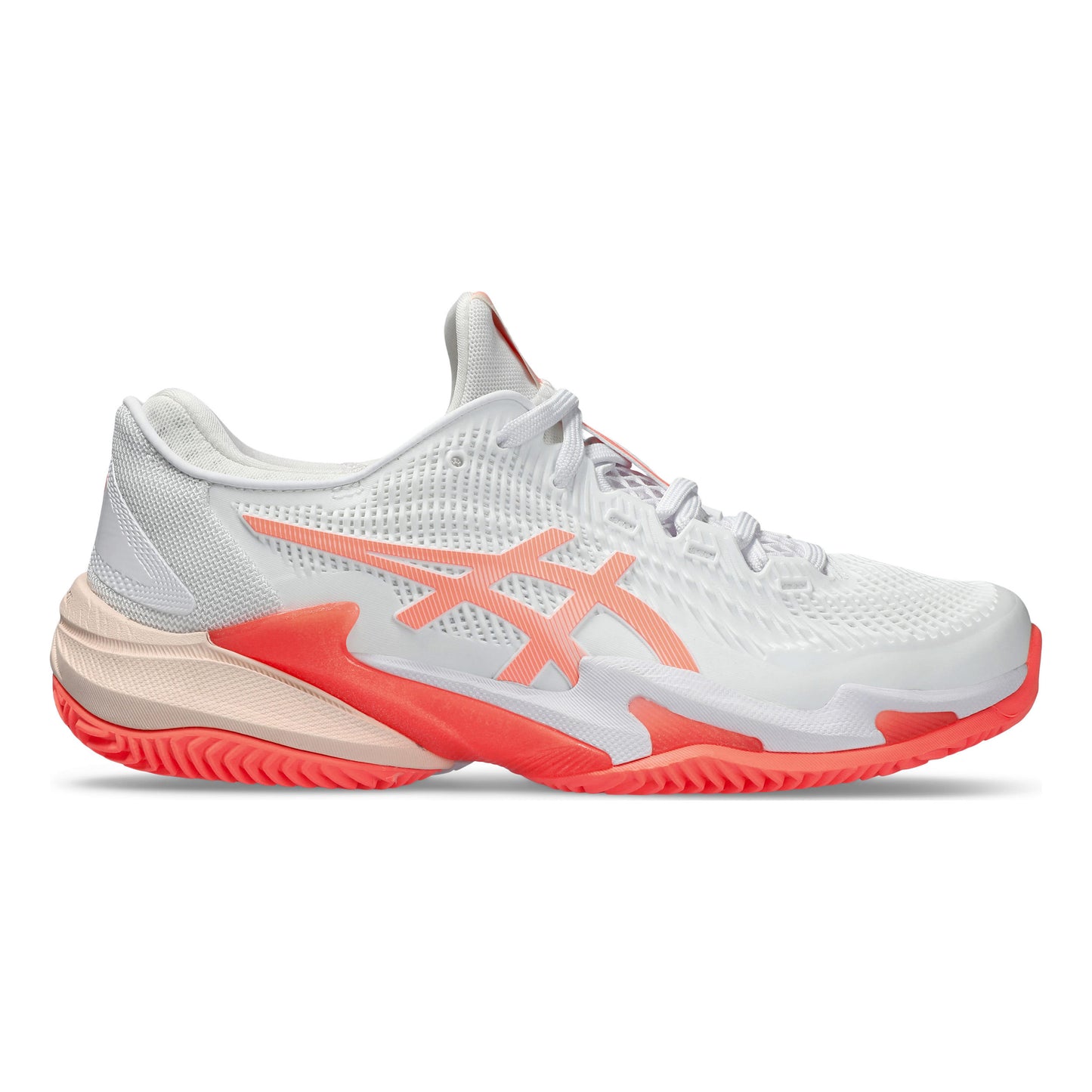 ASICS Court FF 3 Gravelschoen Dames - wit, koraal