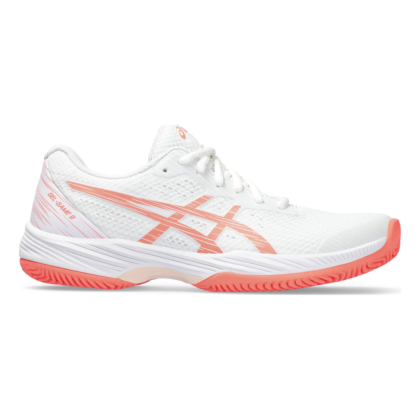 ASICS Gel-Game 9 Gravelschoen Dames - wit, koraal