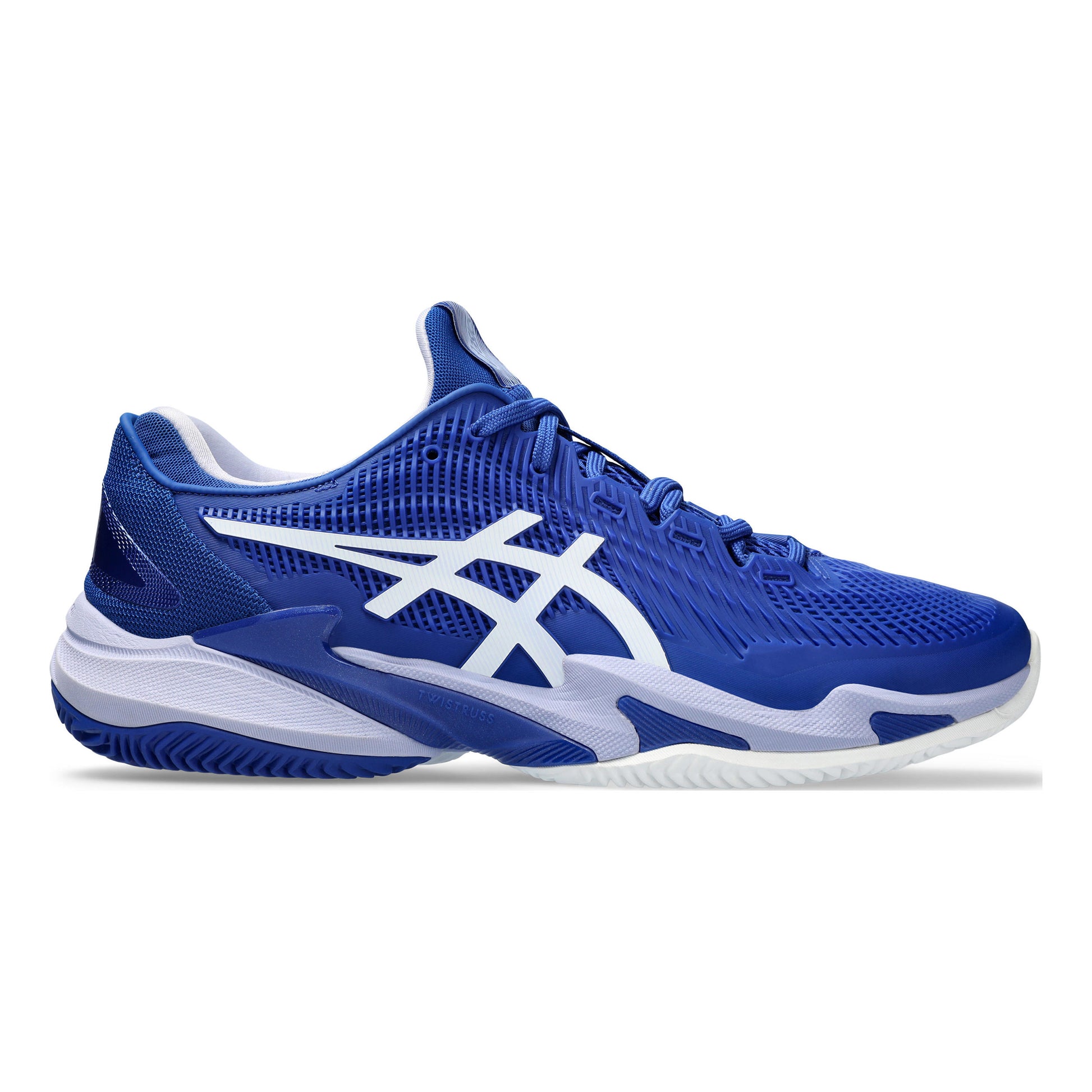 ASICS Court FF 3 Novak Gravelschoen Heren - blauw, wit