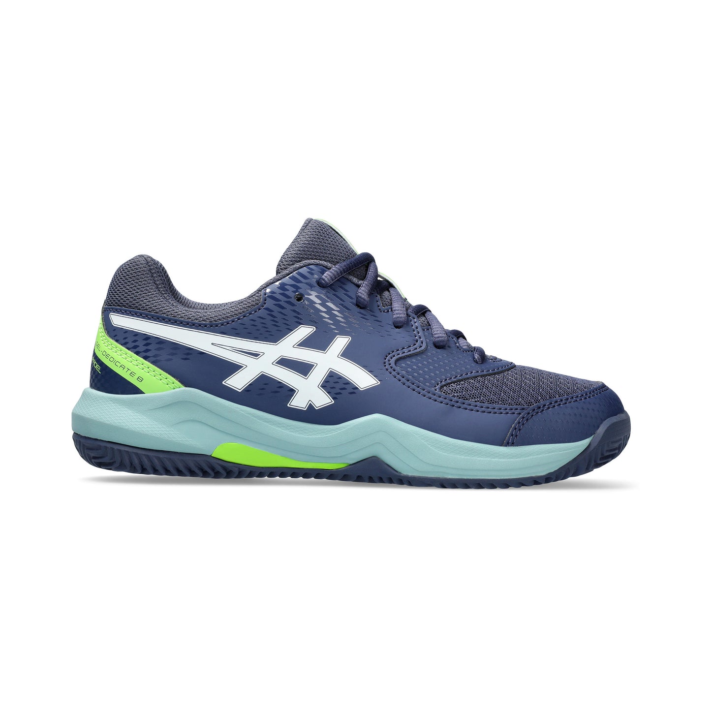 ASICS GEL-DEDICATE 8 PADEL GS Padel schoen Kinderen-donkerblauw, neongroen