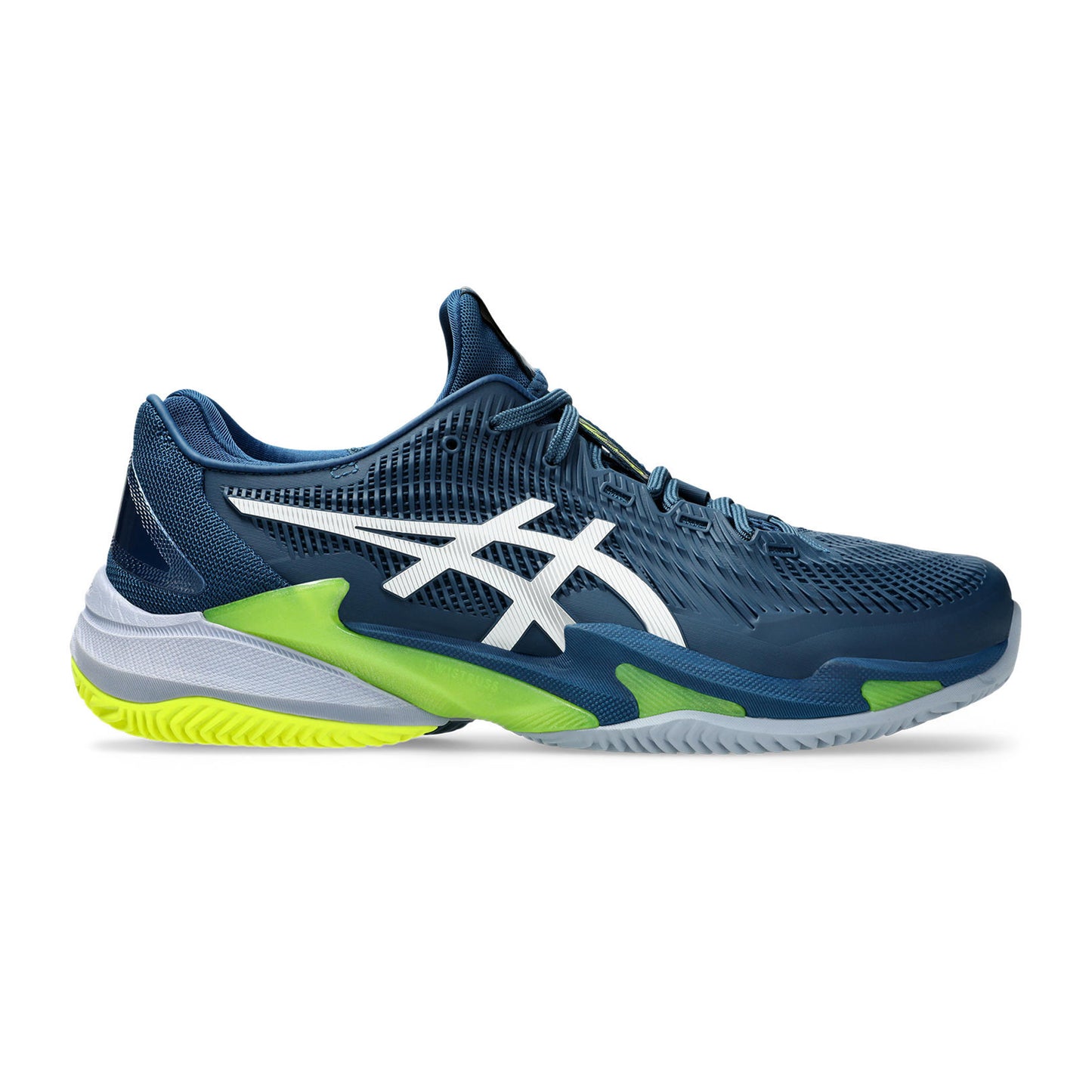 ASICS Court FF 3 Gravelschoen Heren - donkerblauw, neongeel