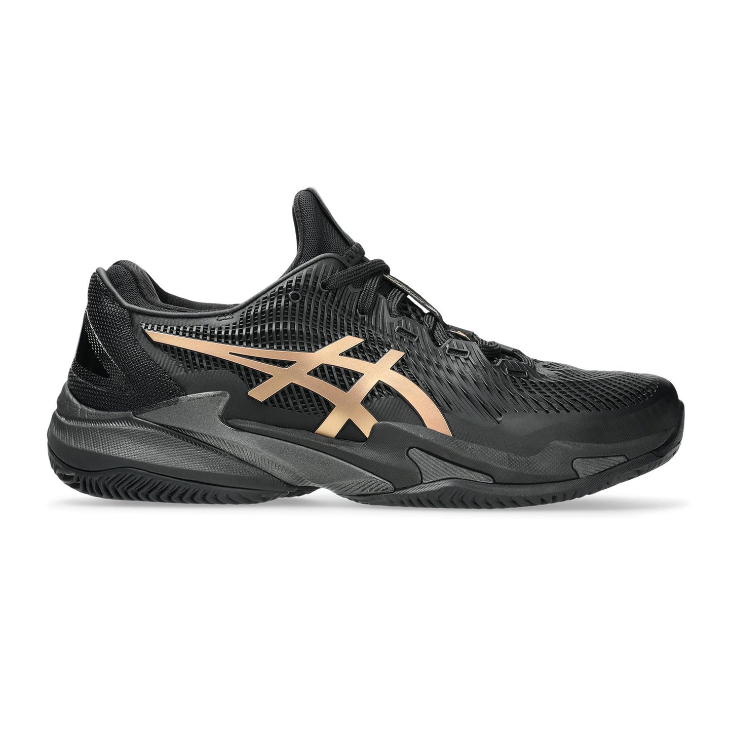 ASICS Court FF 3 Novak  Night Energy Gravelschoen Heren - zwart, goud