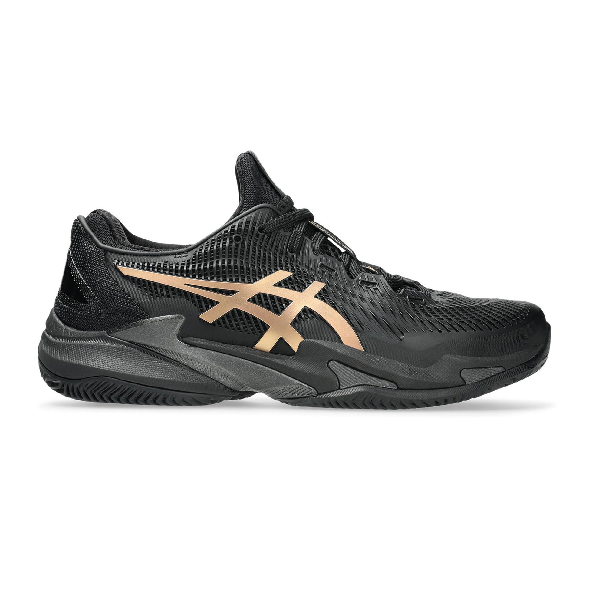 ASICS Court FF 3 Novak  Night Energy Gravelschoen Heren - zwart, goud