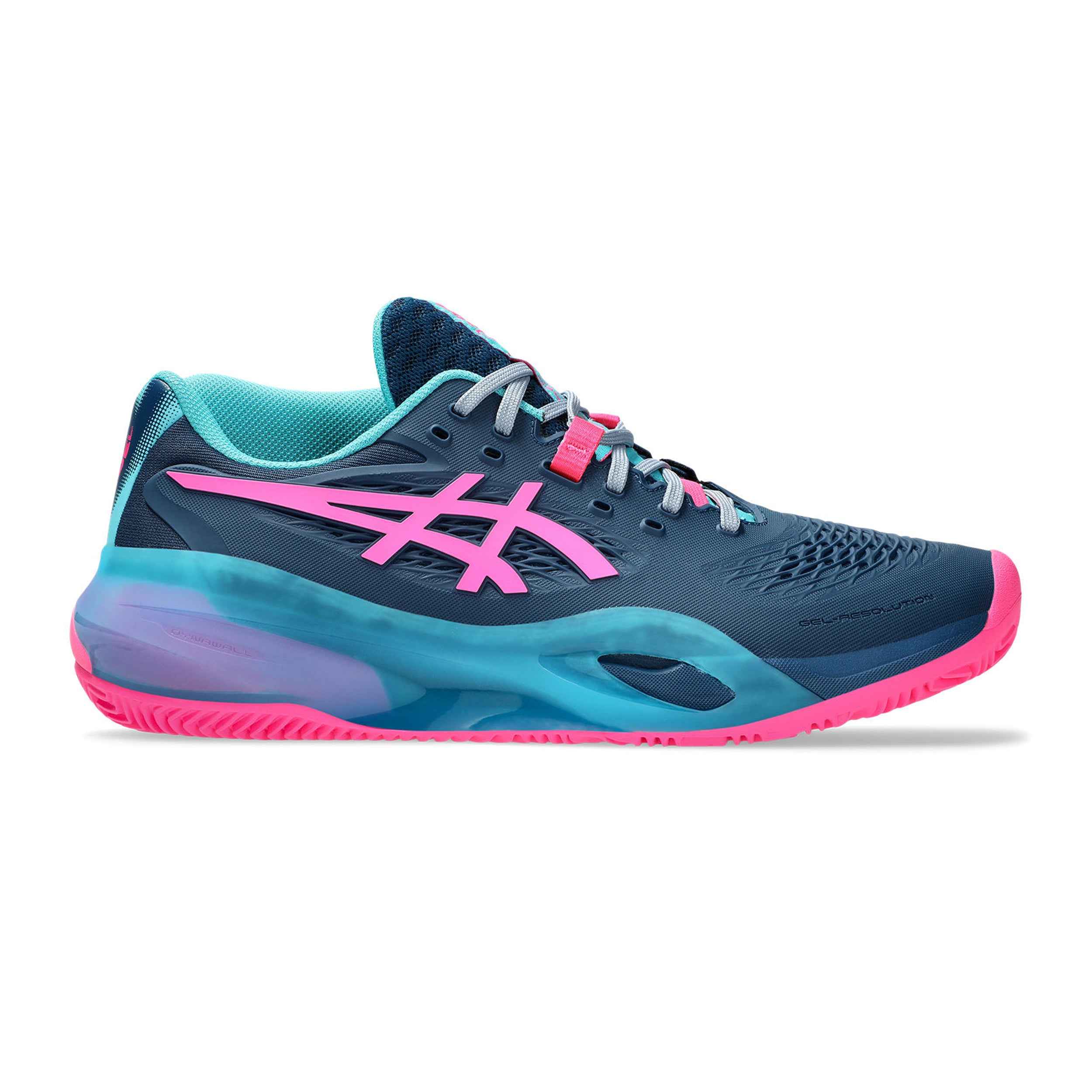 ASICS Gel-Resolution X Padel schoen Heren - petrolblauw, roze
