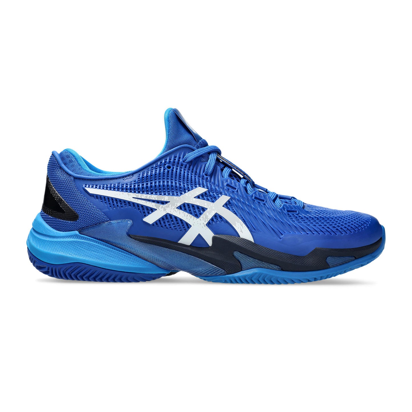 ASICS Court FF 3 Novak Gravelschoen Heren - blauw, zilver