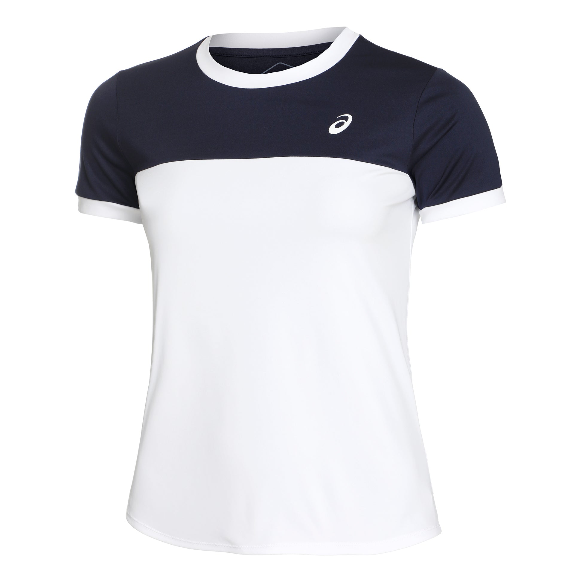 ASICS Court T-shirt Dames - wit, donkerblauw