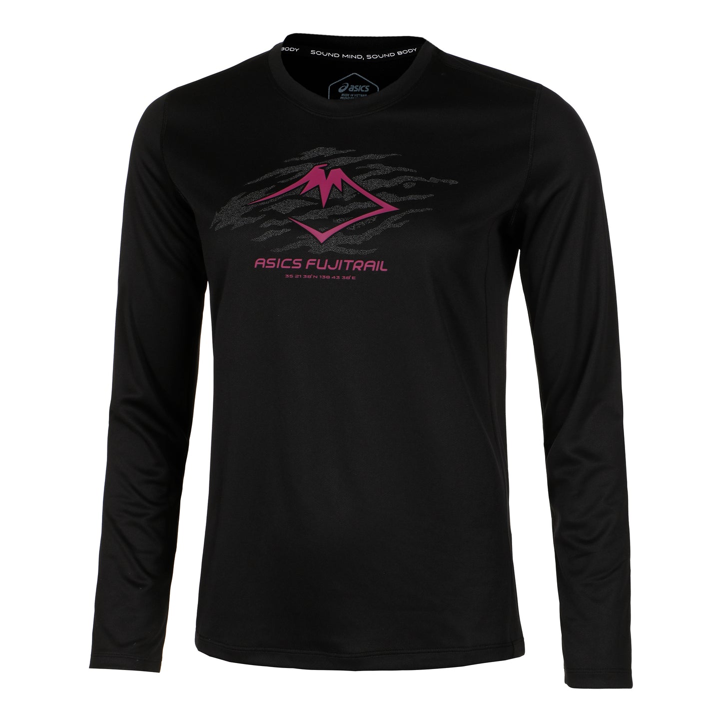 ASICS Fujitrail Logo Longsleeve Dames - zwart, berry