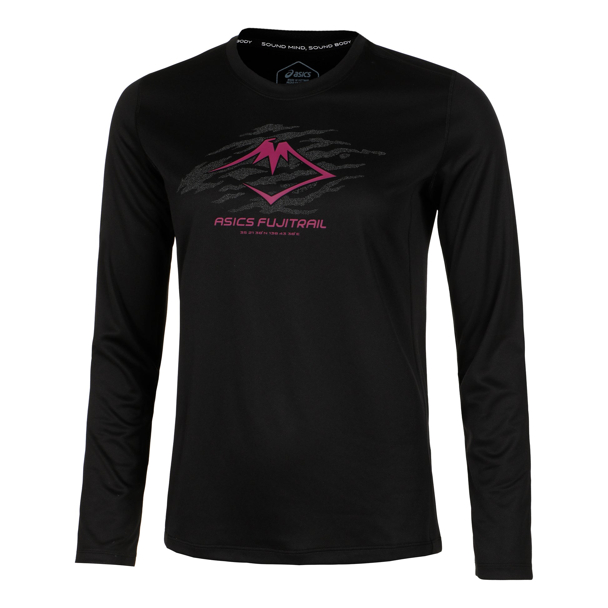 ASICS Fujitrail Logo Longsleeve Dames - zwart, berry