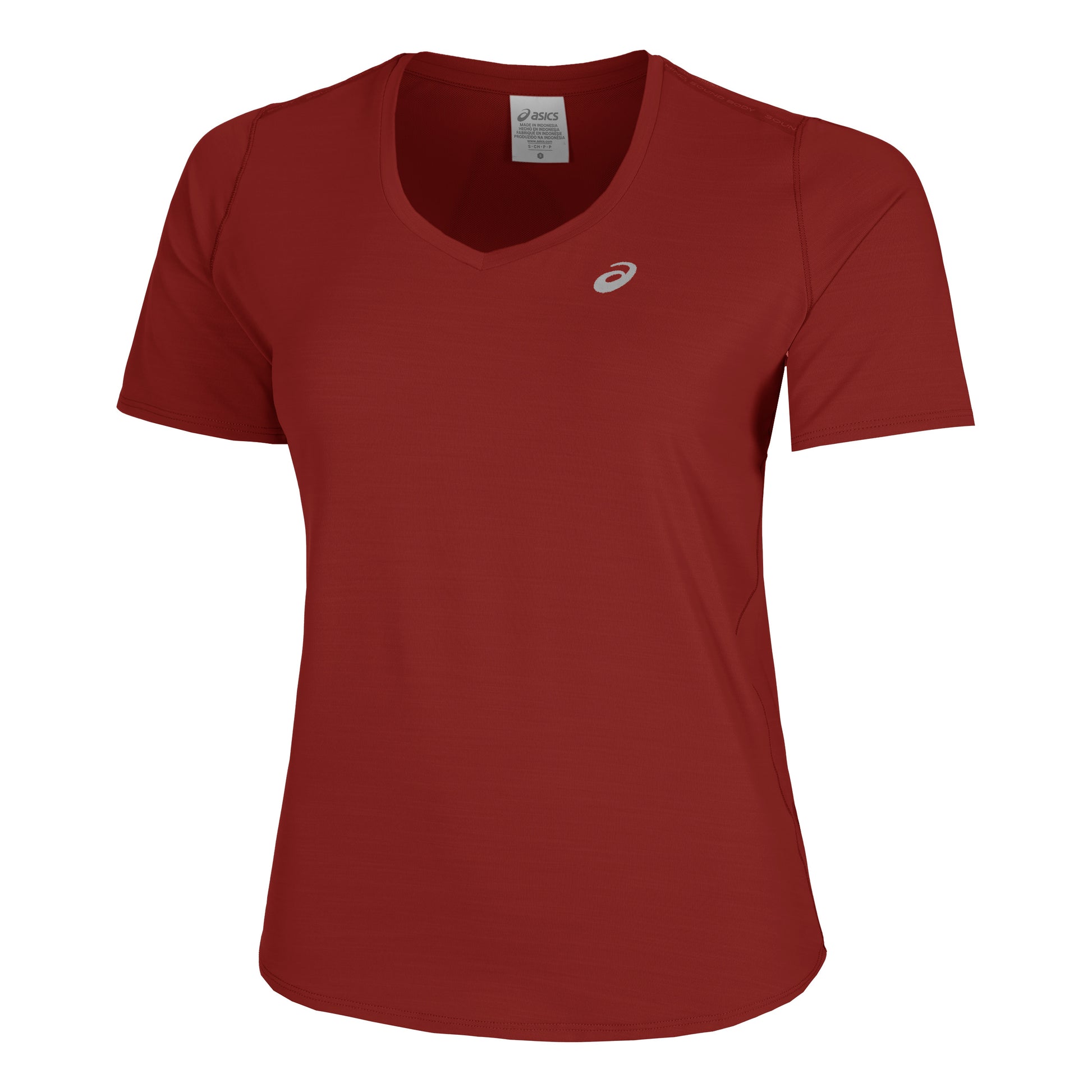ASICS Road V-Neck Hardloopshirt Dames - donkerrood,