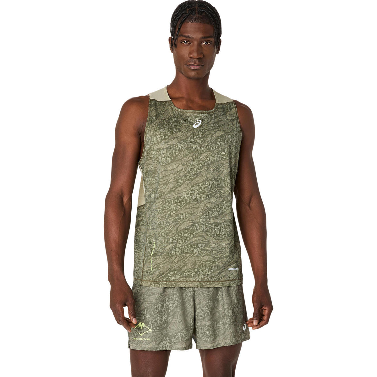 ASICS Fujitrail Hardloopshirt Heren-Groen,Zwart