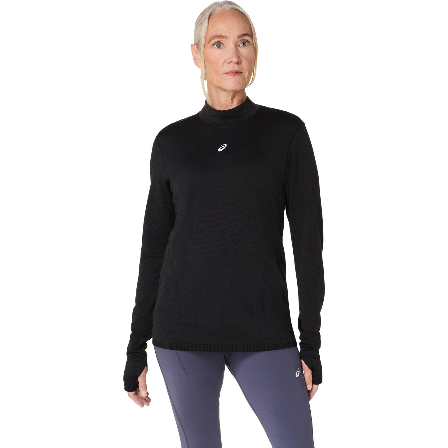 ASICS Road Winter Seamless  Hardloopshirt Dames - zwart