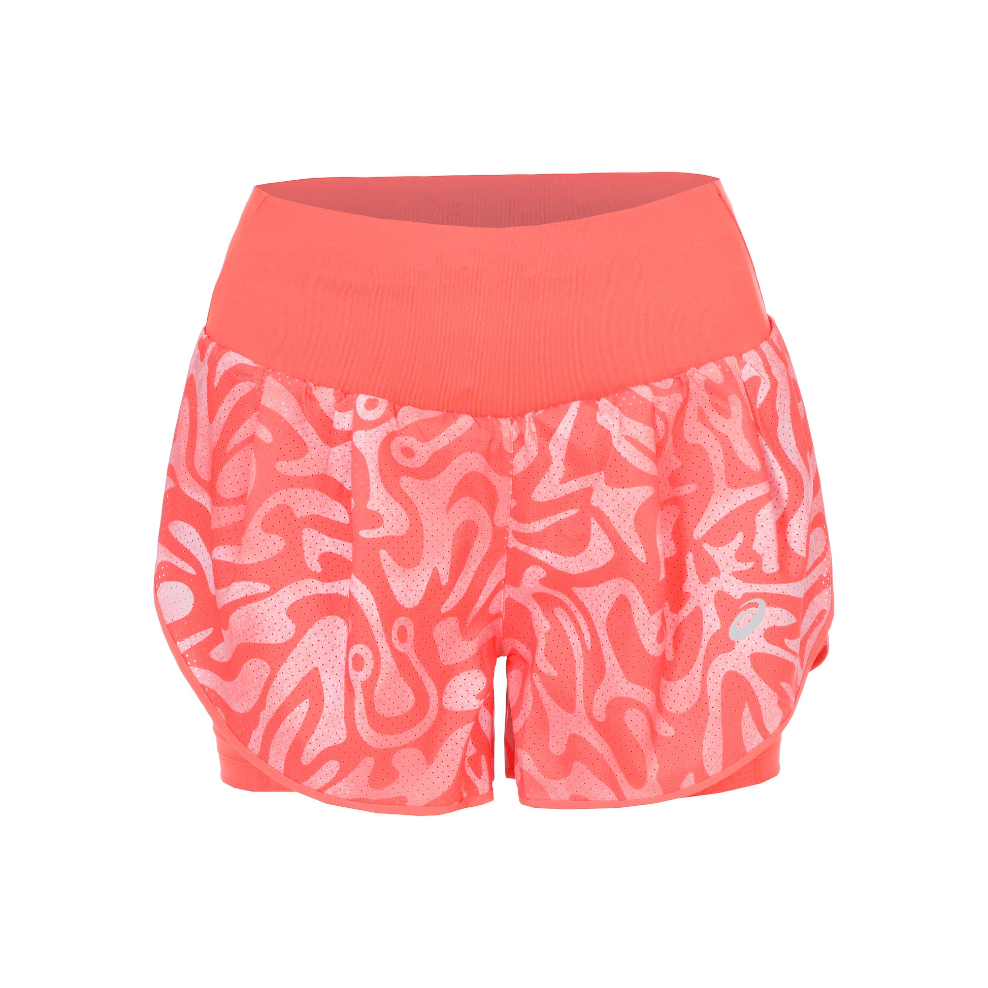 ASICS Road AOP 2in1 3.5in Hardloopshorts Dames-oranje