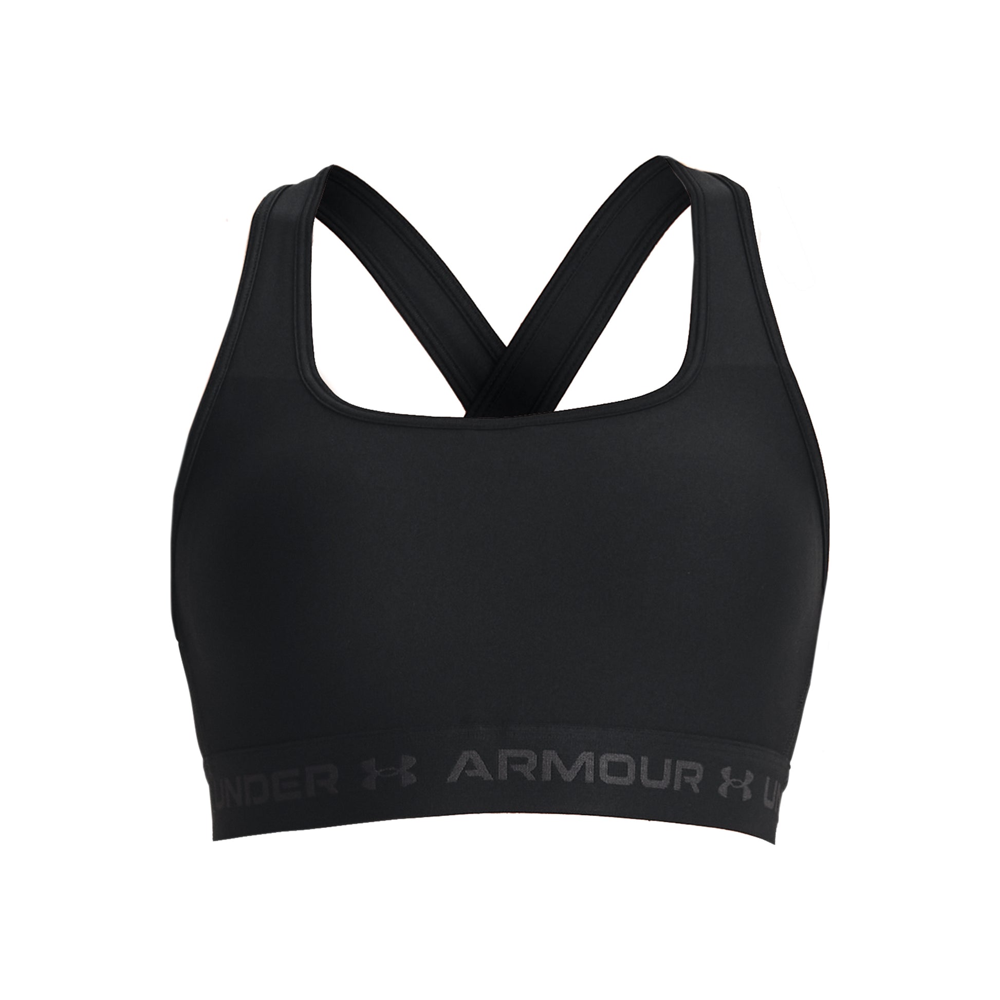 Under Armour Crossback Mid Sport-bh Dames-Zwart,Grijs