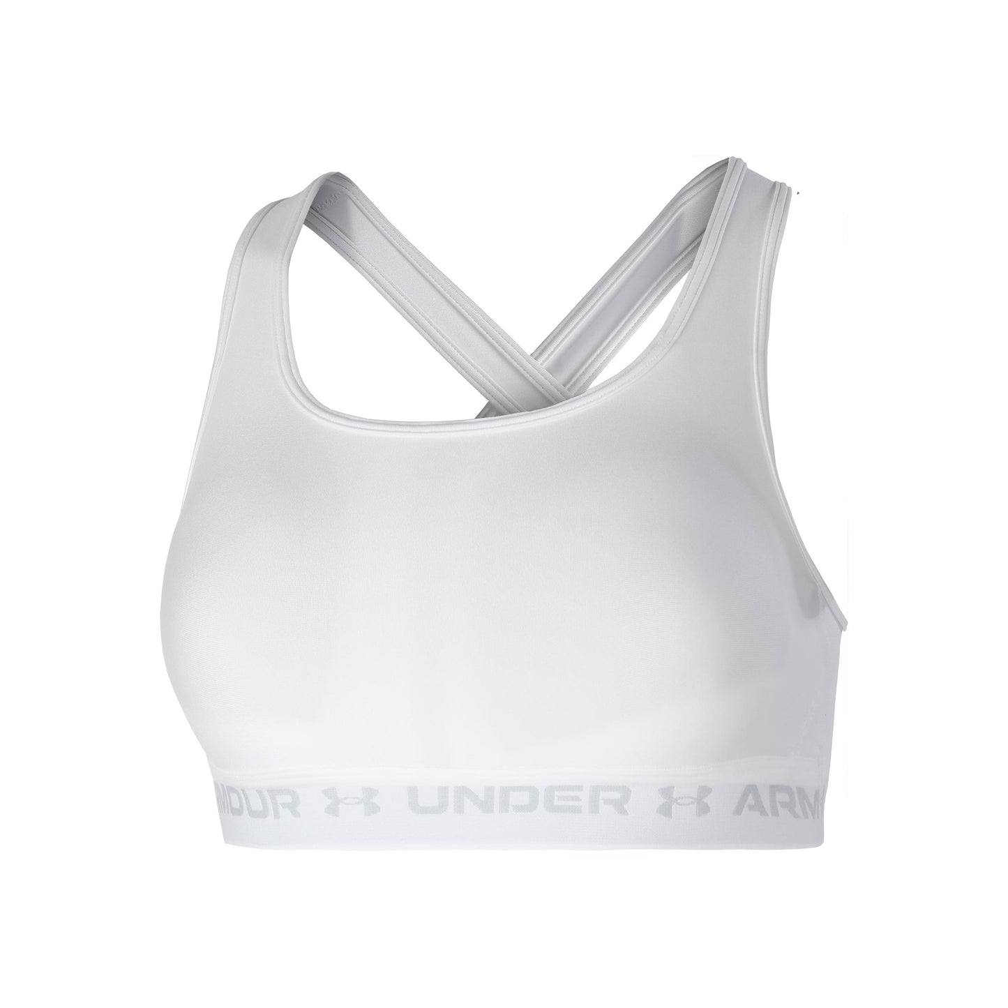 Under Armour Crossback Mid Sport-bh Dames-Wit,Grijs