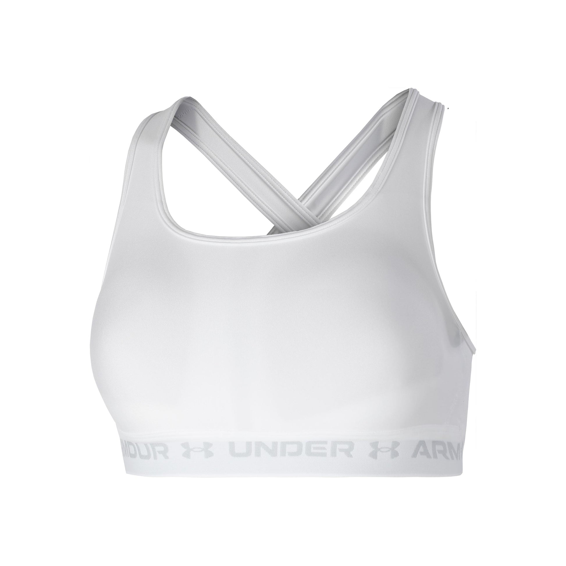 Under Armour Crossback Mid Sport-bh Dames-Wit,Grijs