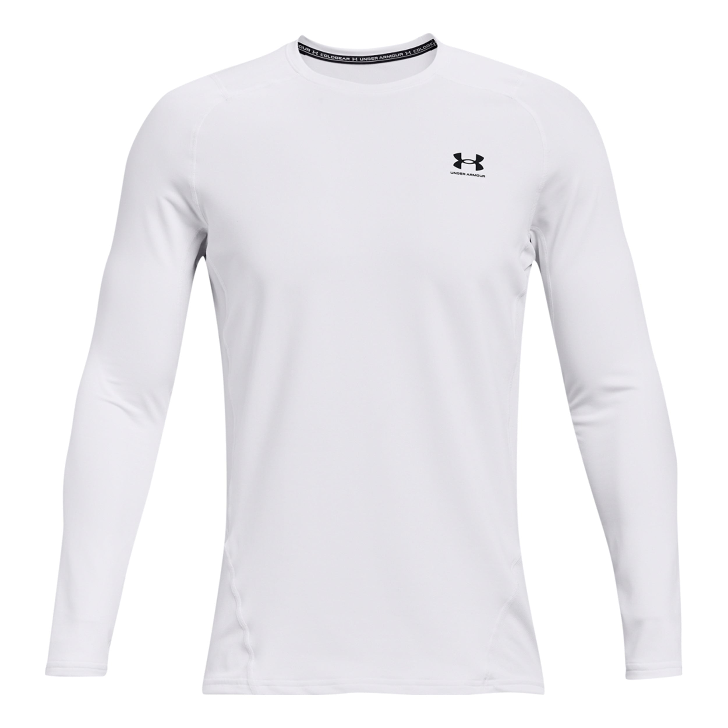 Under Armour Coldgear Fitted Crew Longsleeve Heren - wit,