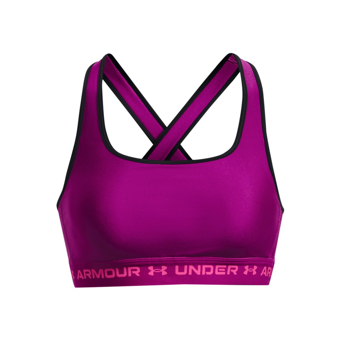 Under Armour Crossback Mid Sport-bh Dames - paars, zwart