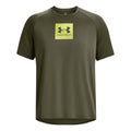 Tech printed fill T-shirt Heren - donkergroen, geel