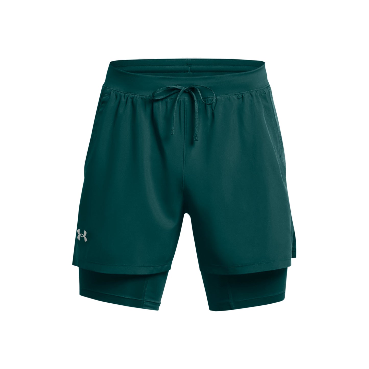 Under Armour Launch 2in1 5in Hardloopshorts Heren - petrolblauw,