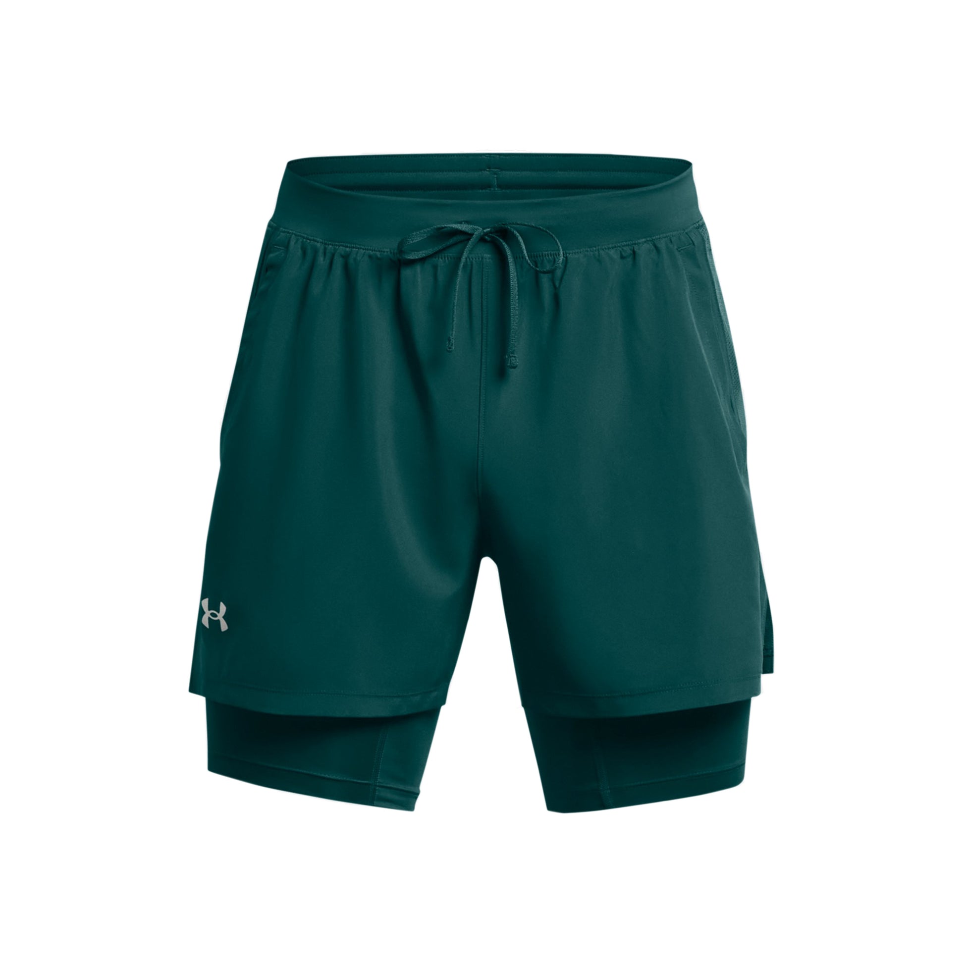 Under Armour Launch 2in1 5in Hardloopshorts Heren - petrolblauw,