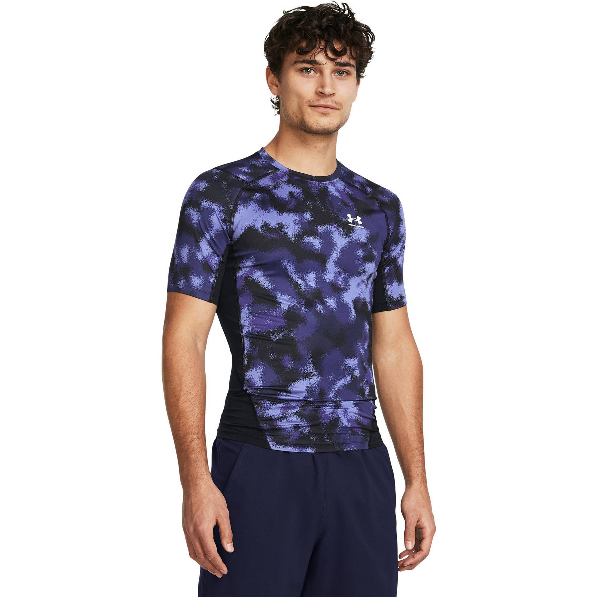 Under Armour Heatgear Printed T-shirt Heren-Paars
