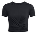 Motion Crossover Crop T-shirt Dames-Zwart