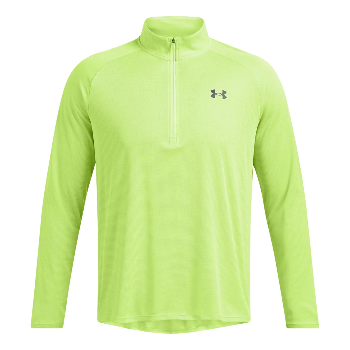 Under Armour Tech Textured Half-Zip Longsleeve Heren - neongroen,