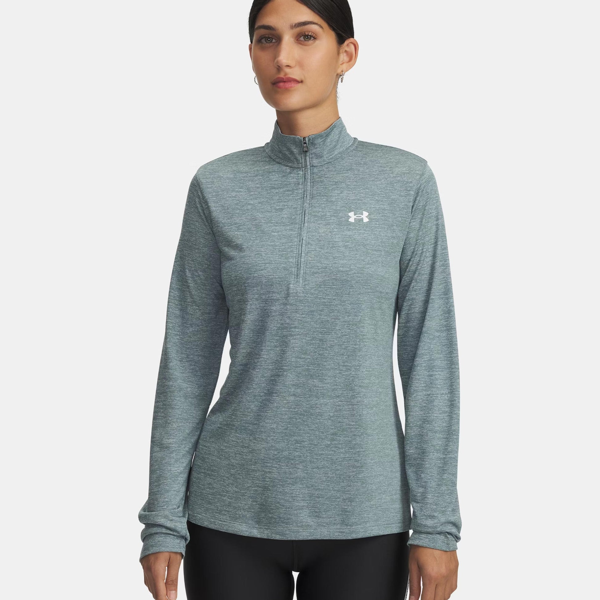 Under Armour Tech 1/2 Zip-Twist Longsleeve Dames-wit