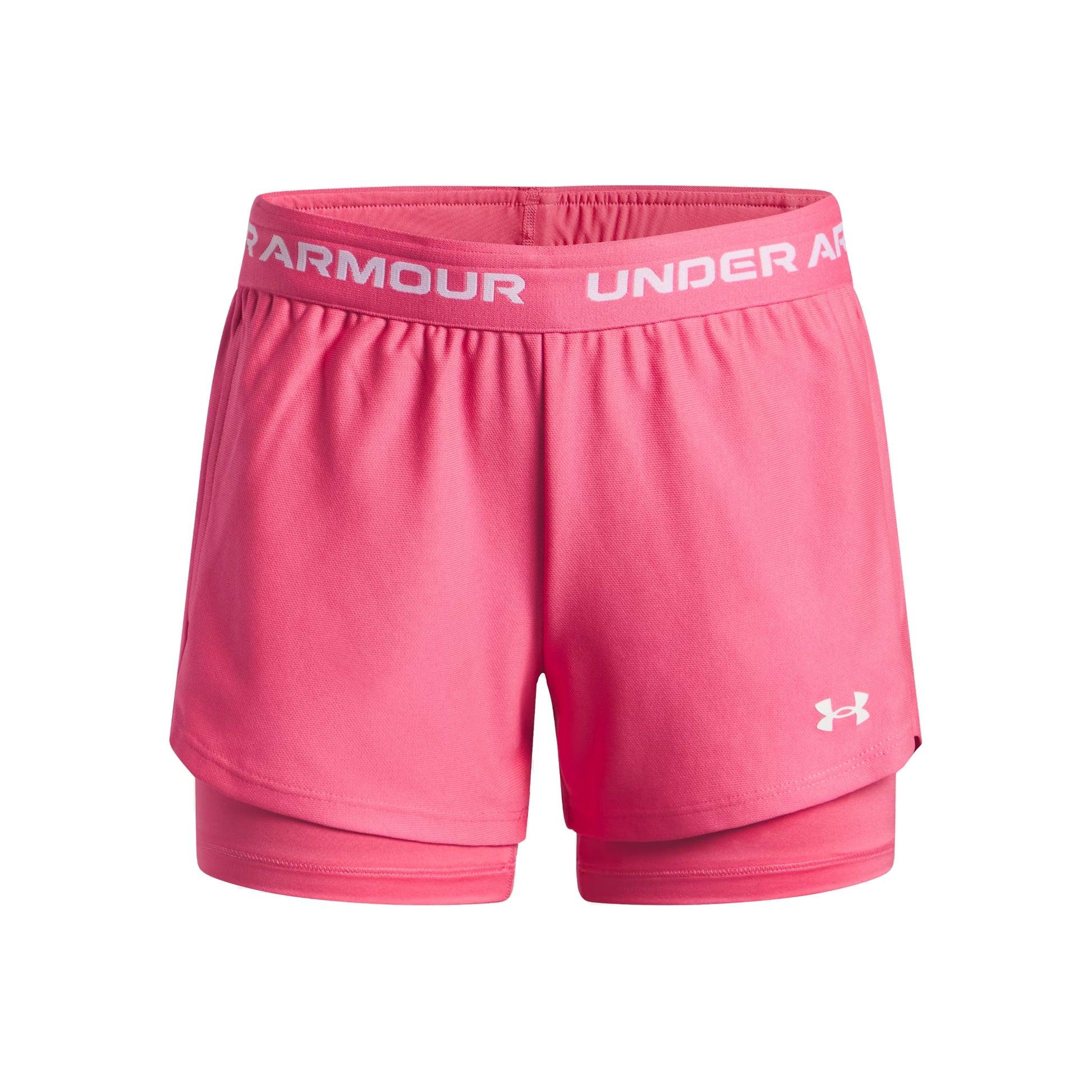 Under Armour Tech Play Up 2in1 Shorts Meisjes-Pink,Wit