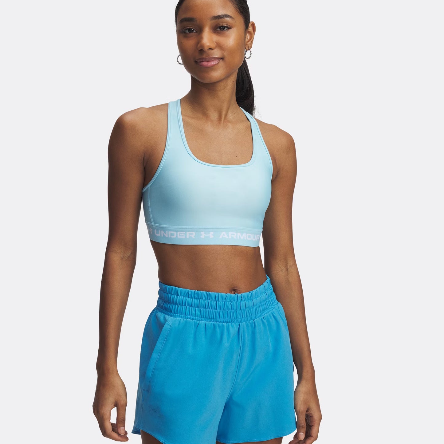 Under Armour Croback Sport-bh Dames-Lichtblauw