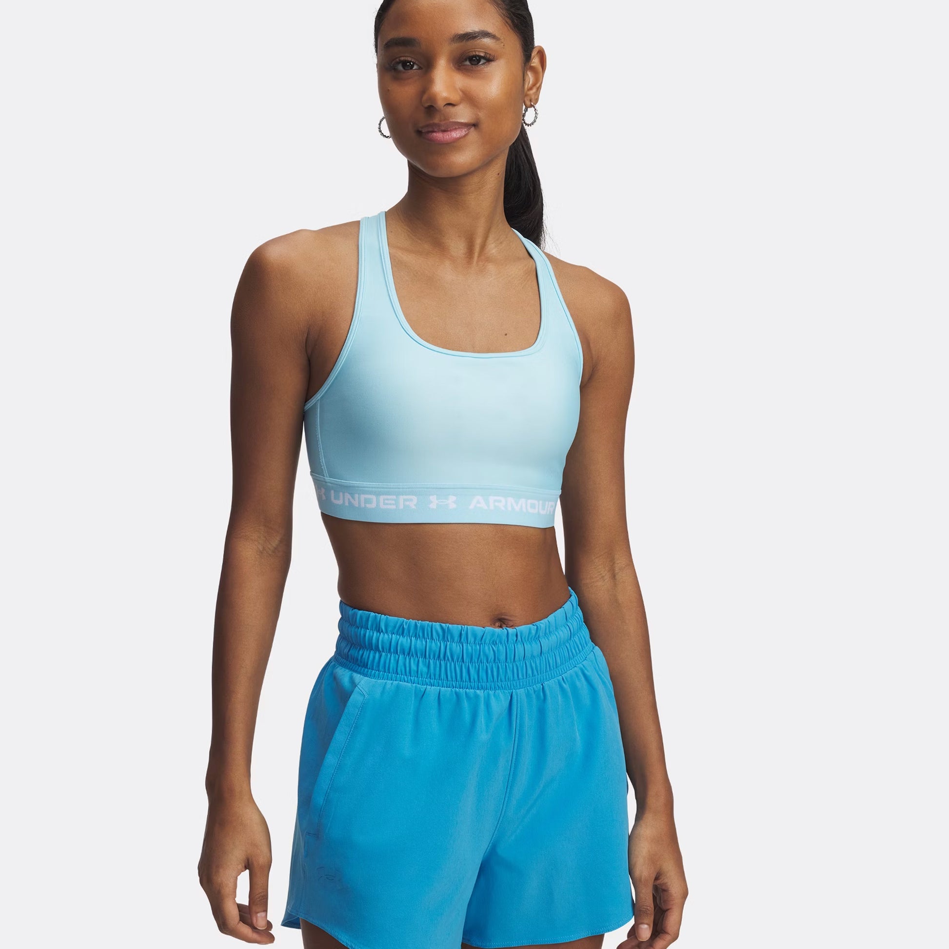 Under Armour Croback Sport-bh Dames-Lichtblauw