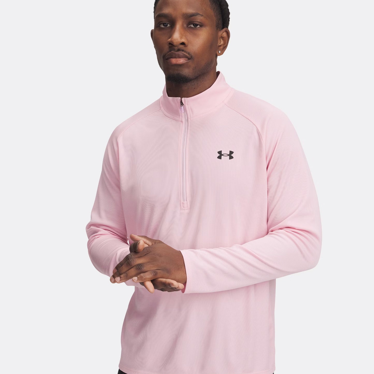Under Armour Tech Textured Half-Zip Longsleeve Heren-Pink