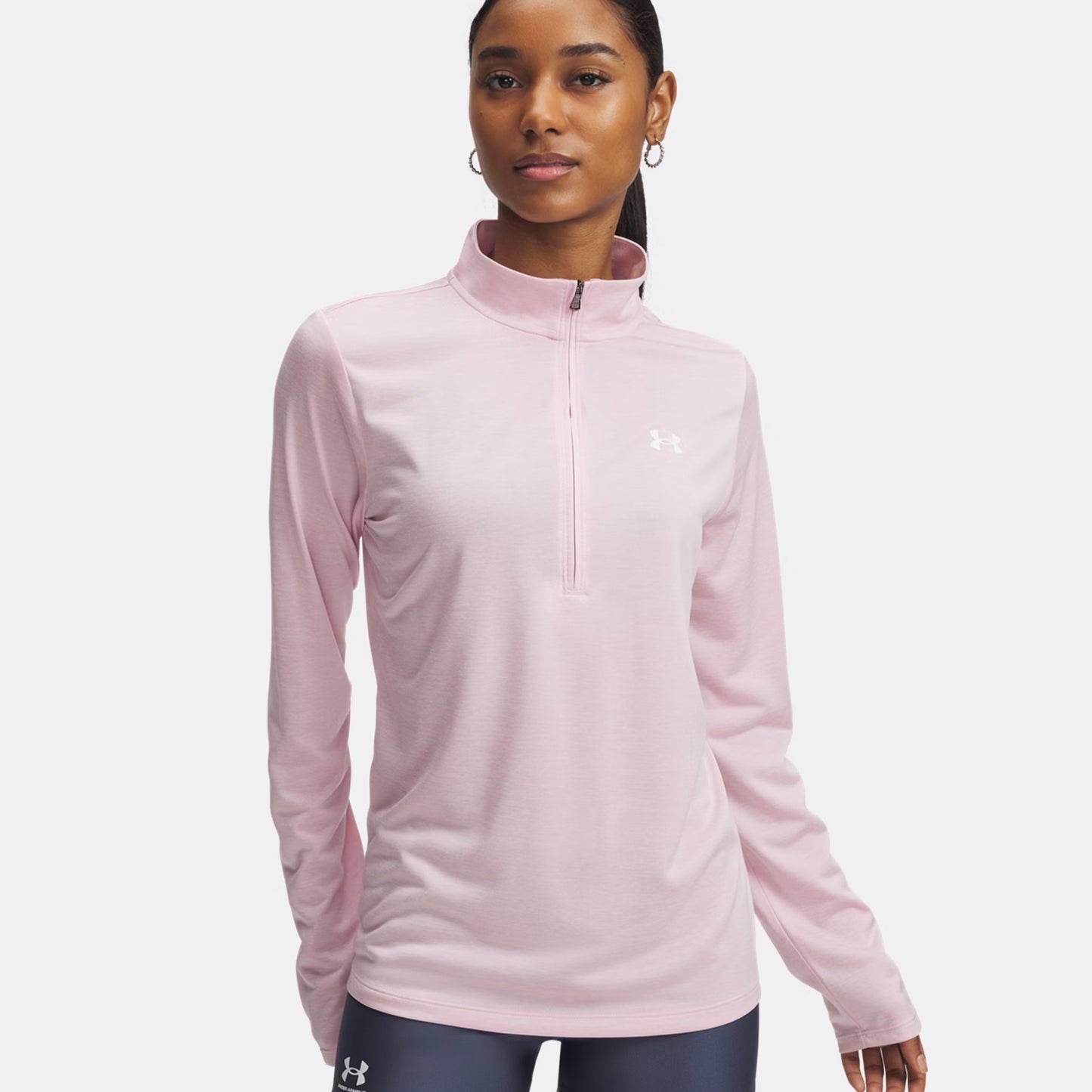 Under Armour Tech 1/2 Zip-Twist Longsleeve Dames - roze, wit