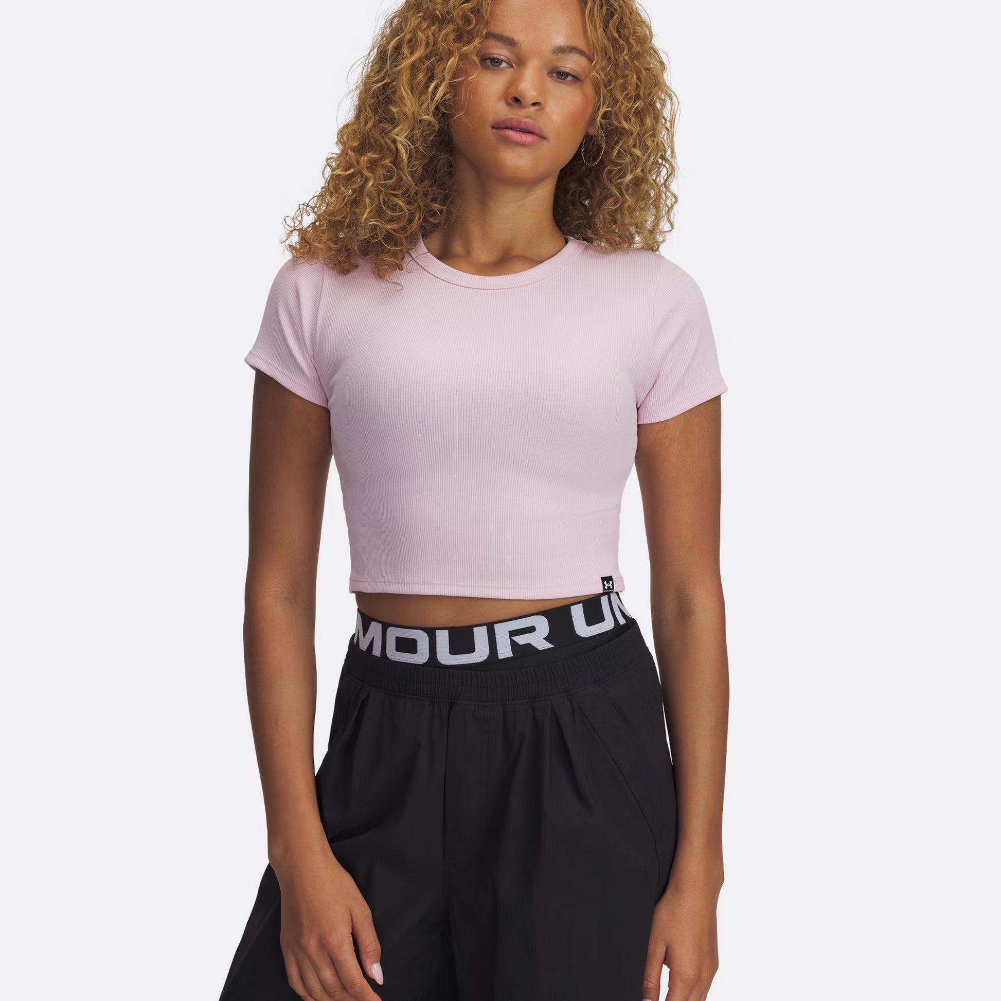 Under Armour Rival Rib T-shirt Dames-Pink