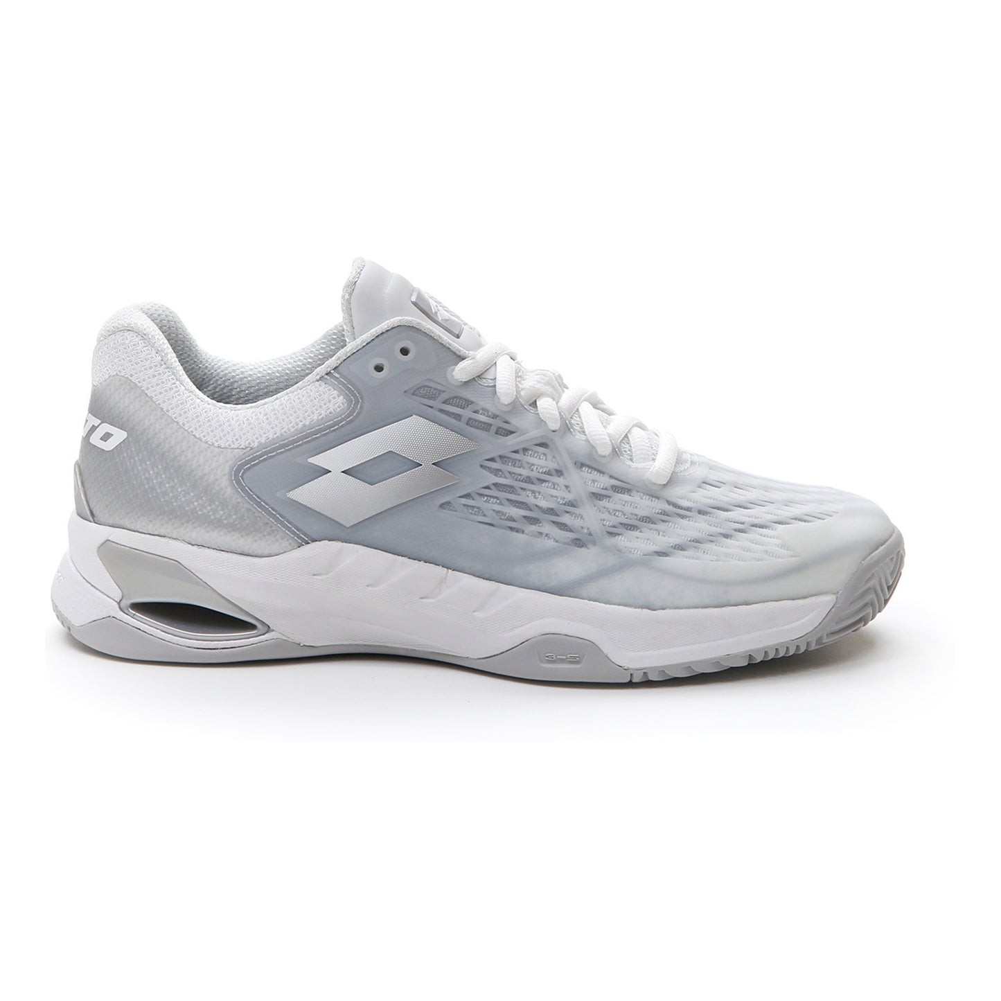 Lotto Mirage 100 Clay Gravelschoen Dames-Wit,Grijs