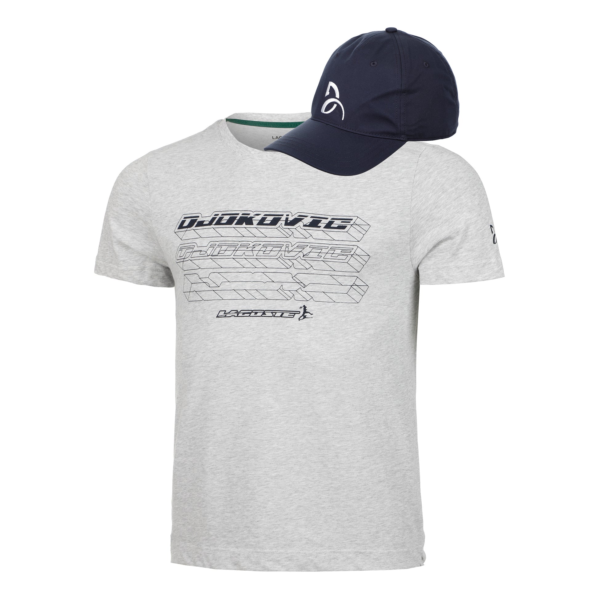 Lacoste Djokovic Cap + T-shirt Heren - grijs,