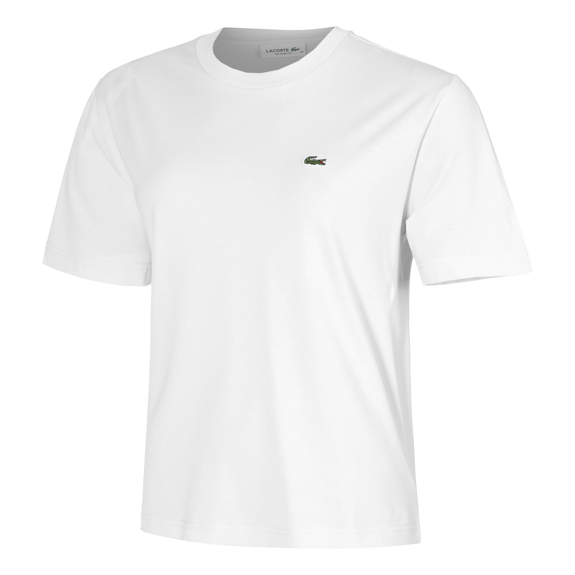 Lacoste Relaxed Fit Plain Soft T-shirt Dames-Wit
