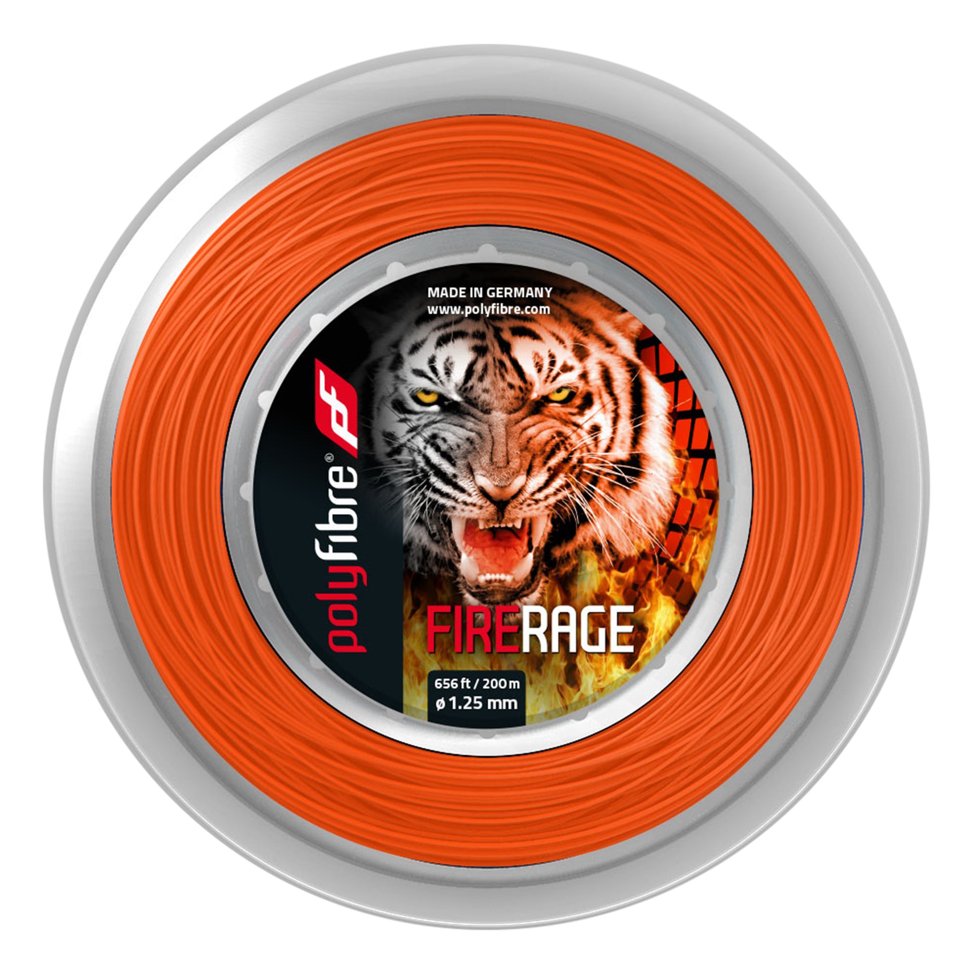 Polyfibre Firerage Ribbed 200m Rol Snaren-Rood