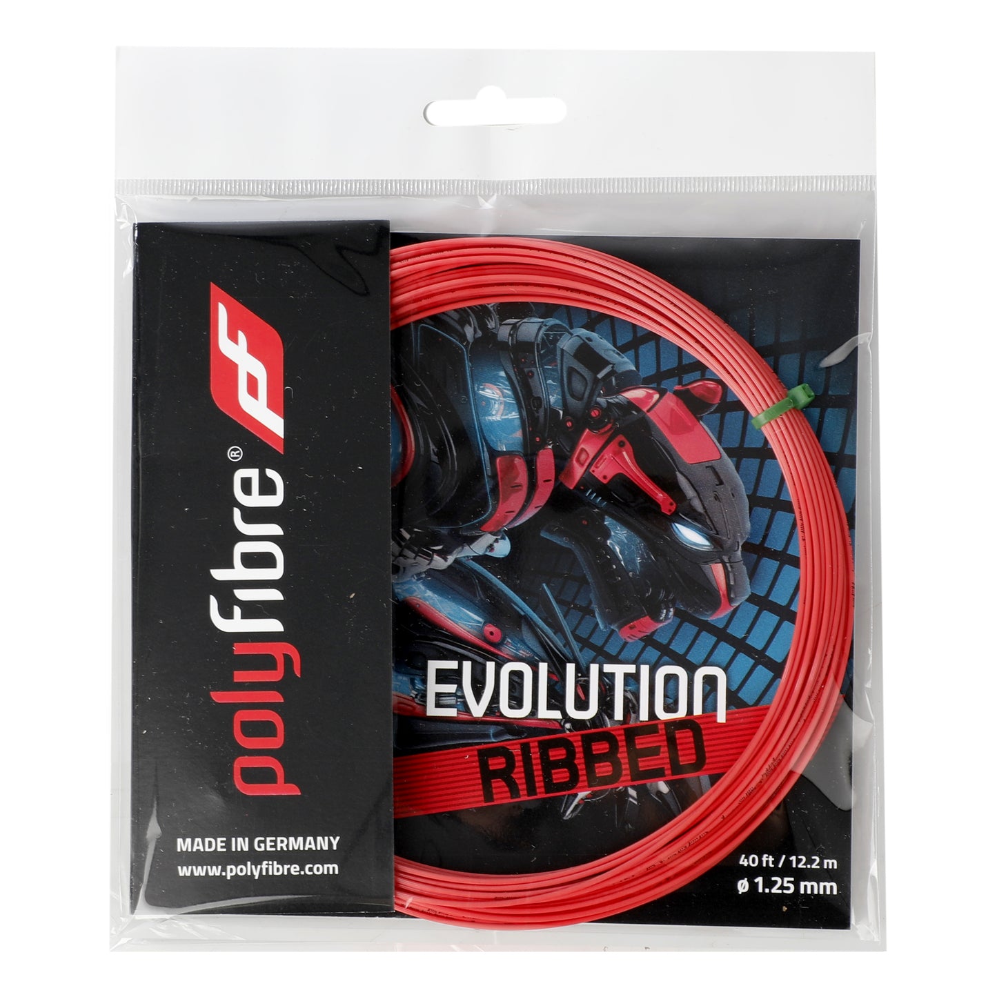 Polyfibre Evolution ribbed Set snaren 12m - rood