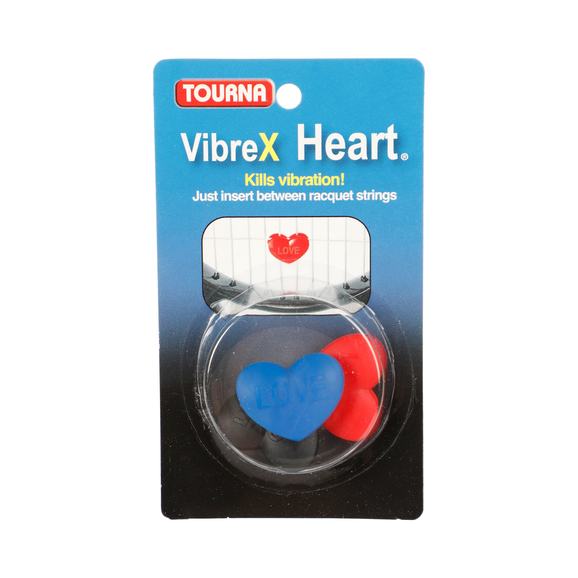 Tourna Vibrex Heart Demper Verpakking 3 Stuks-Rood,Zwart