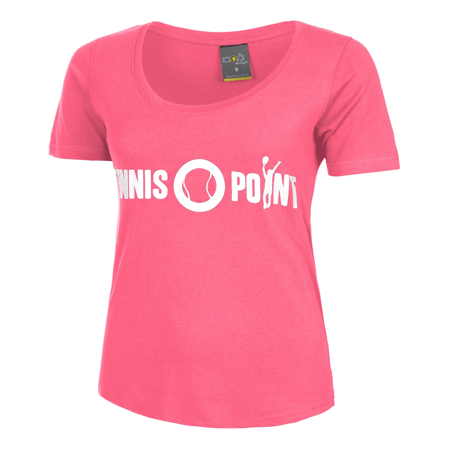 Tennis-Point Basic Cotton T-shirt Dames-Pink,Wit
