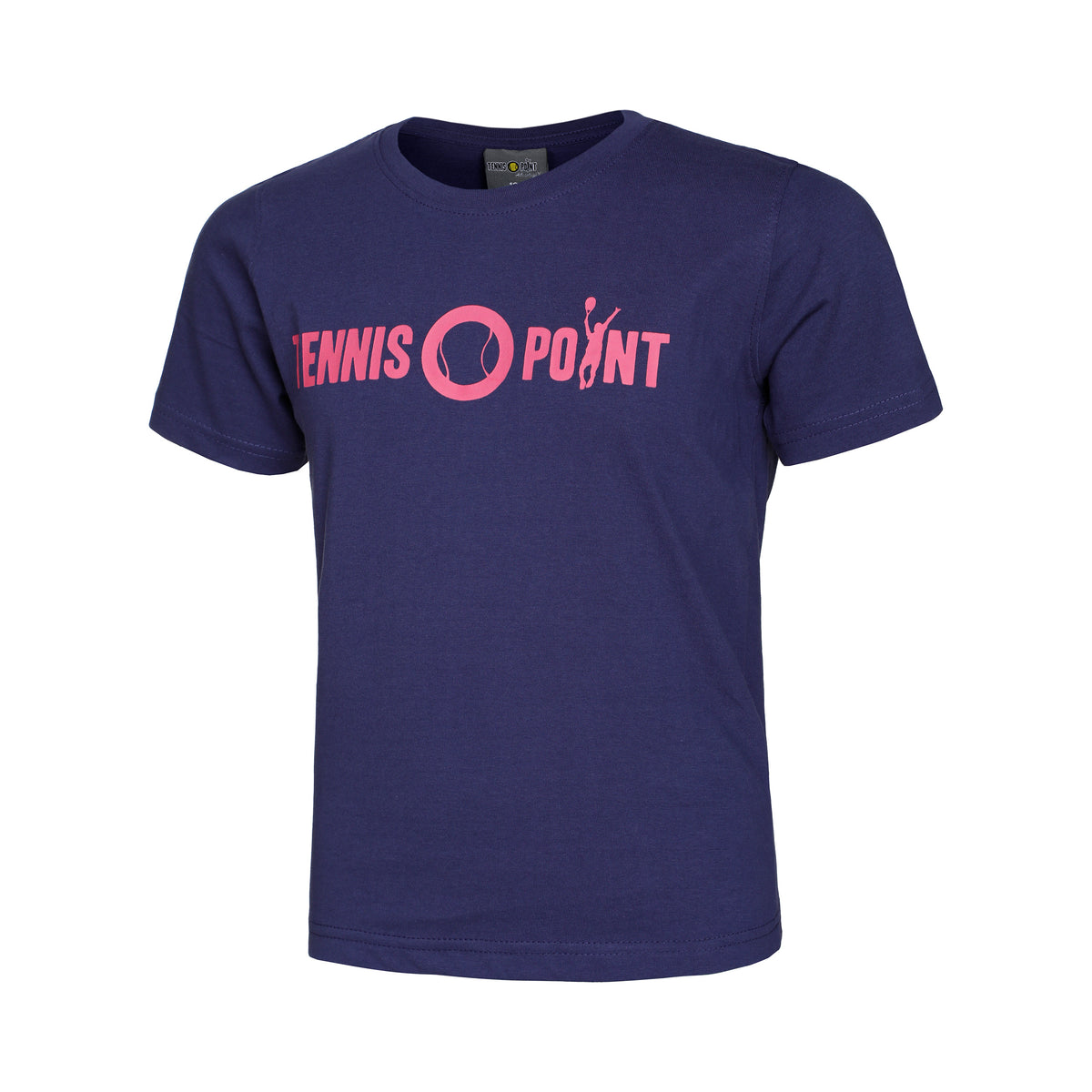 Tennis-Point Basic Cotton T-shirt Kinderen - donkerblauw, pink