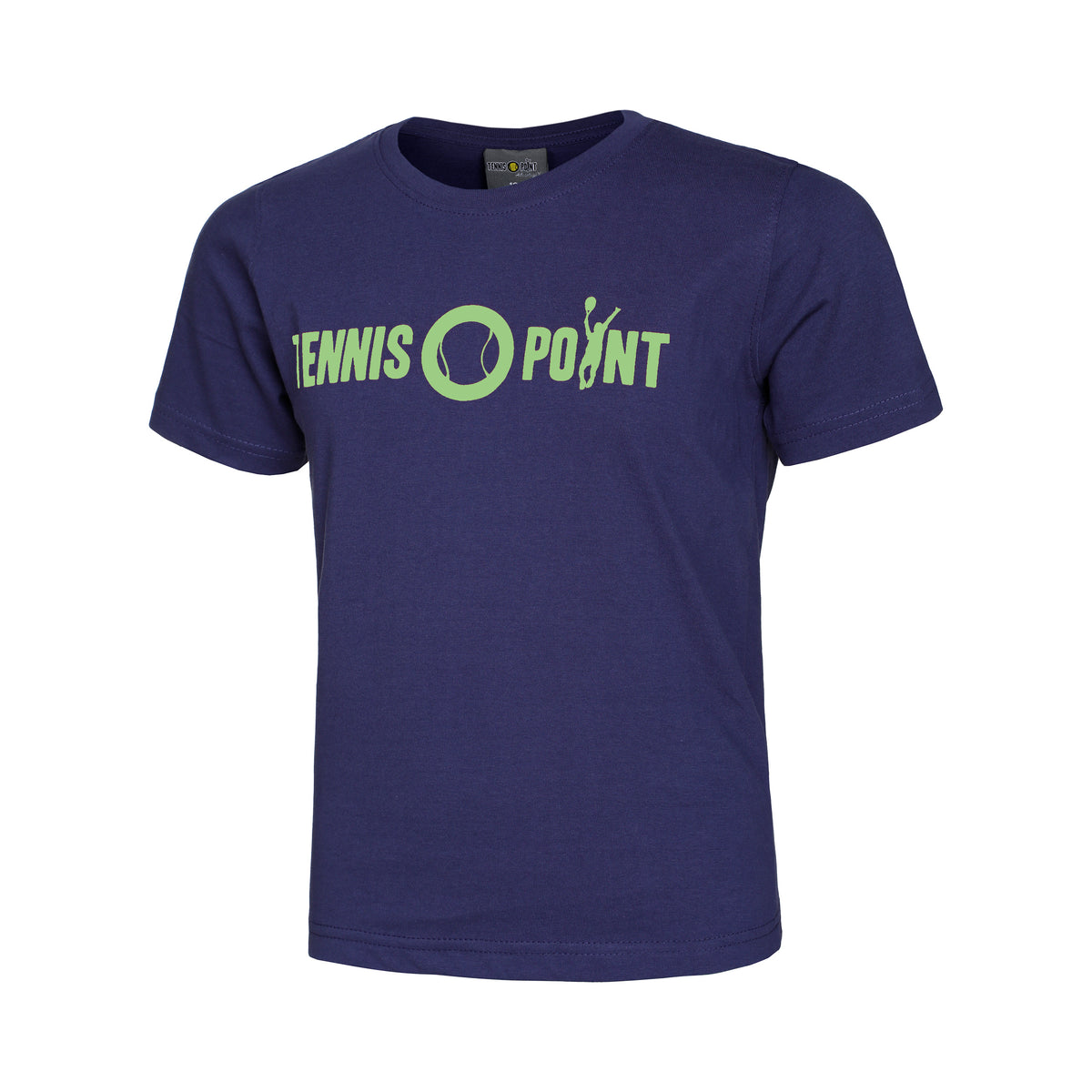 Tennis-Point Basic Cotton T-shirt Kinderen-Donkerblauw,Lichtgroen