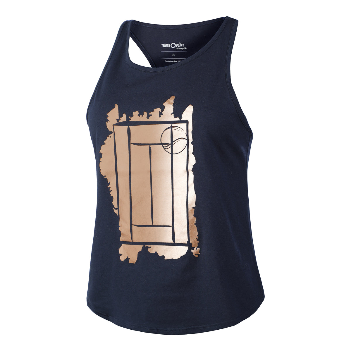 Tennis-Point Glitter Court Tanktop Dames - donkerblauw, beige