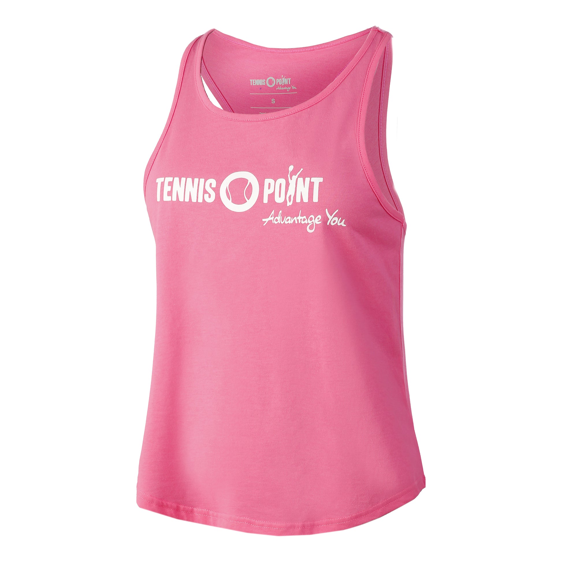 Tennis-Point Logo Tanktop Dames - pink, wit