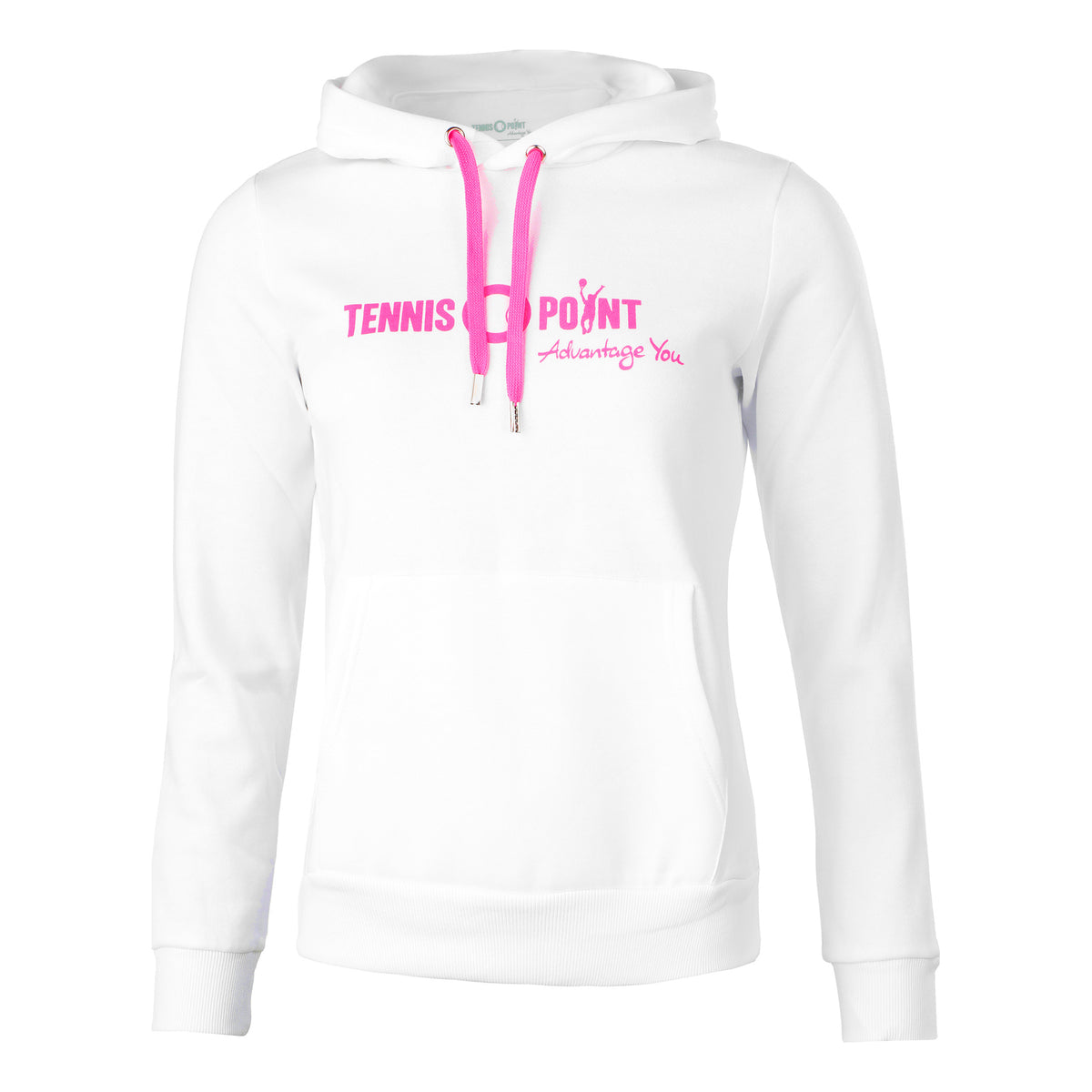 Tennis-Point Logo Sweater met capuchon Dames - wit, pink