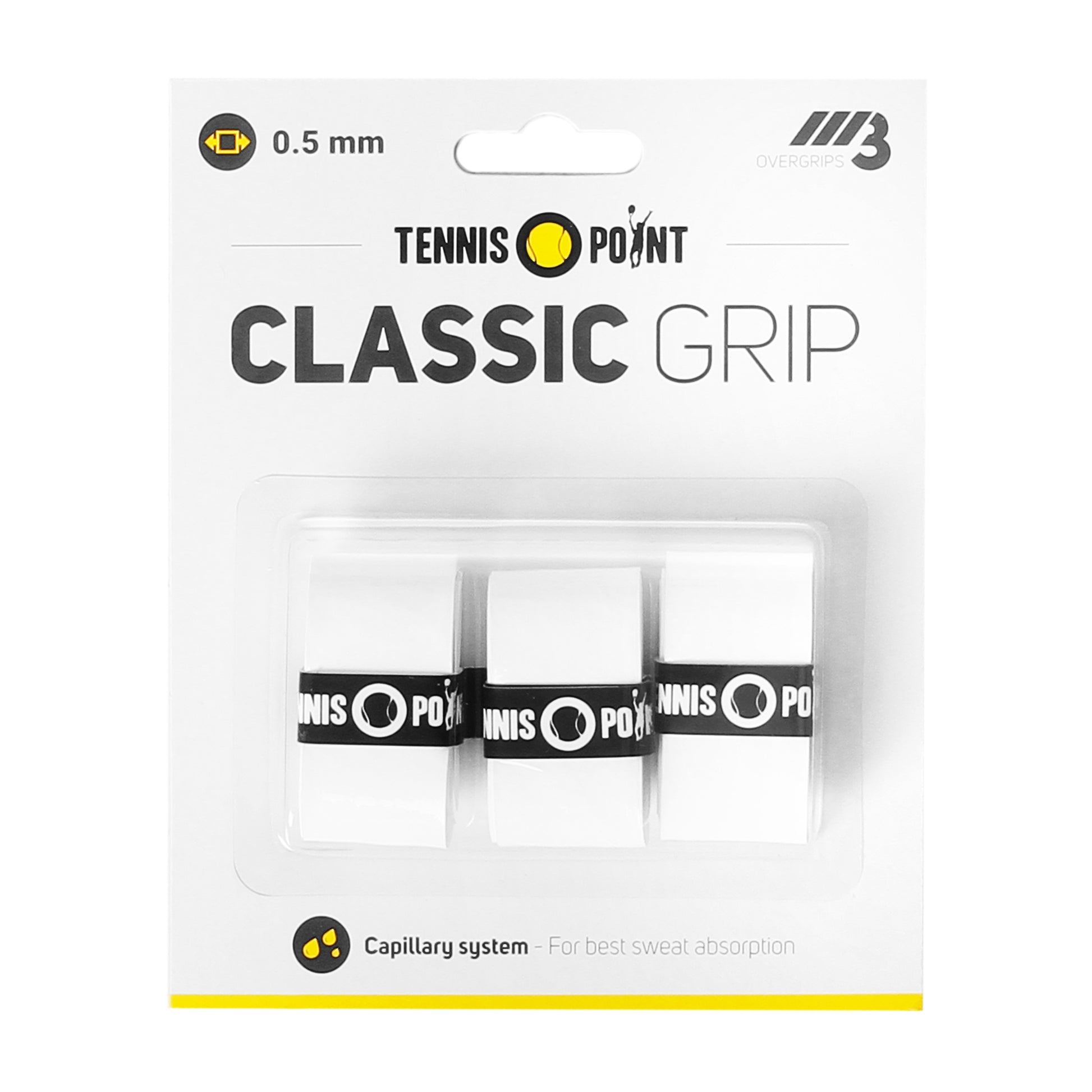 Tennis-Point Classic Grip Verpakking 3 stuks - wit