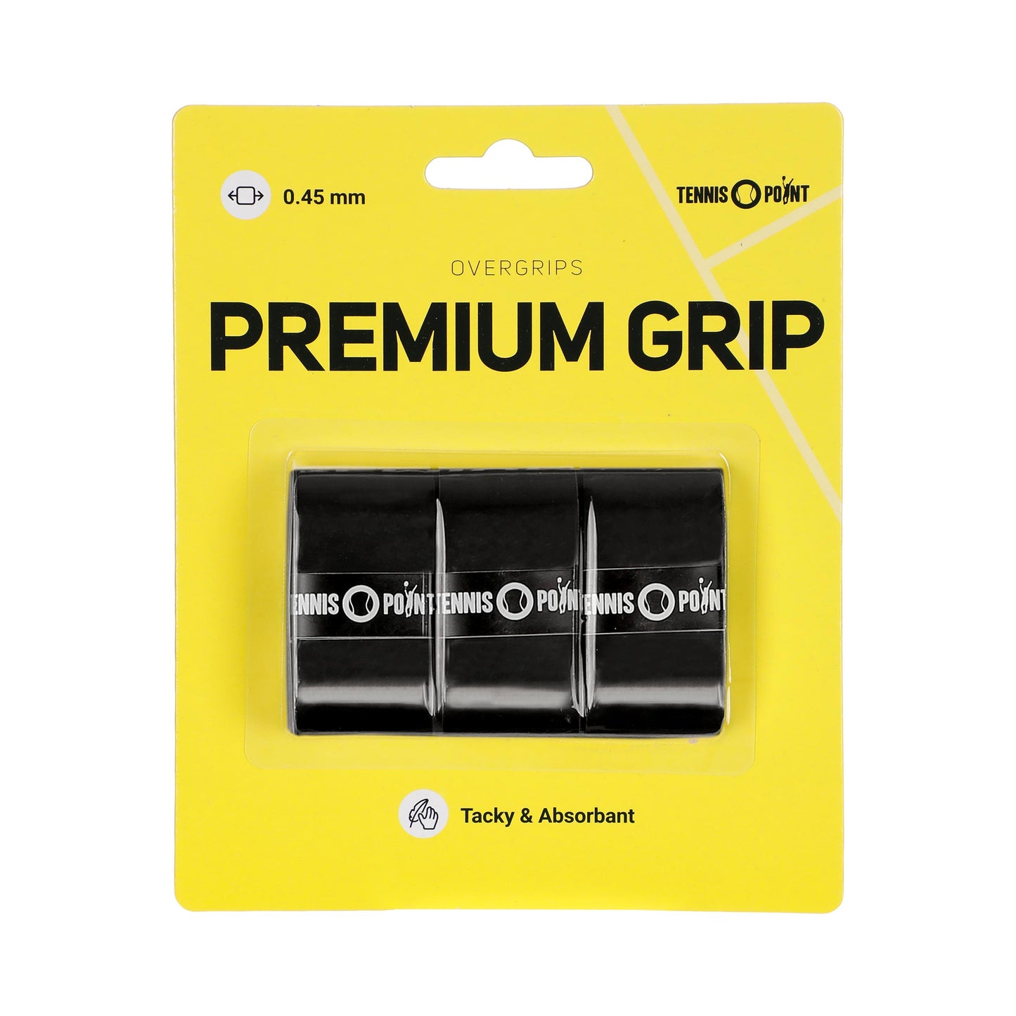 Tennis-Point Premium Grip Verpakking 3 Stuks-Zwart