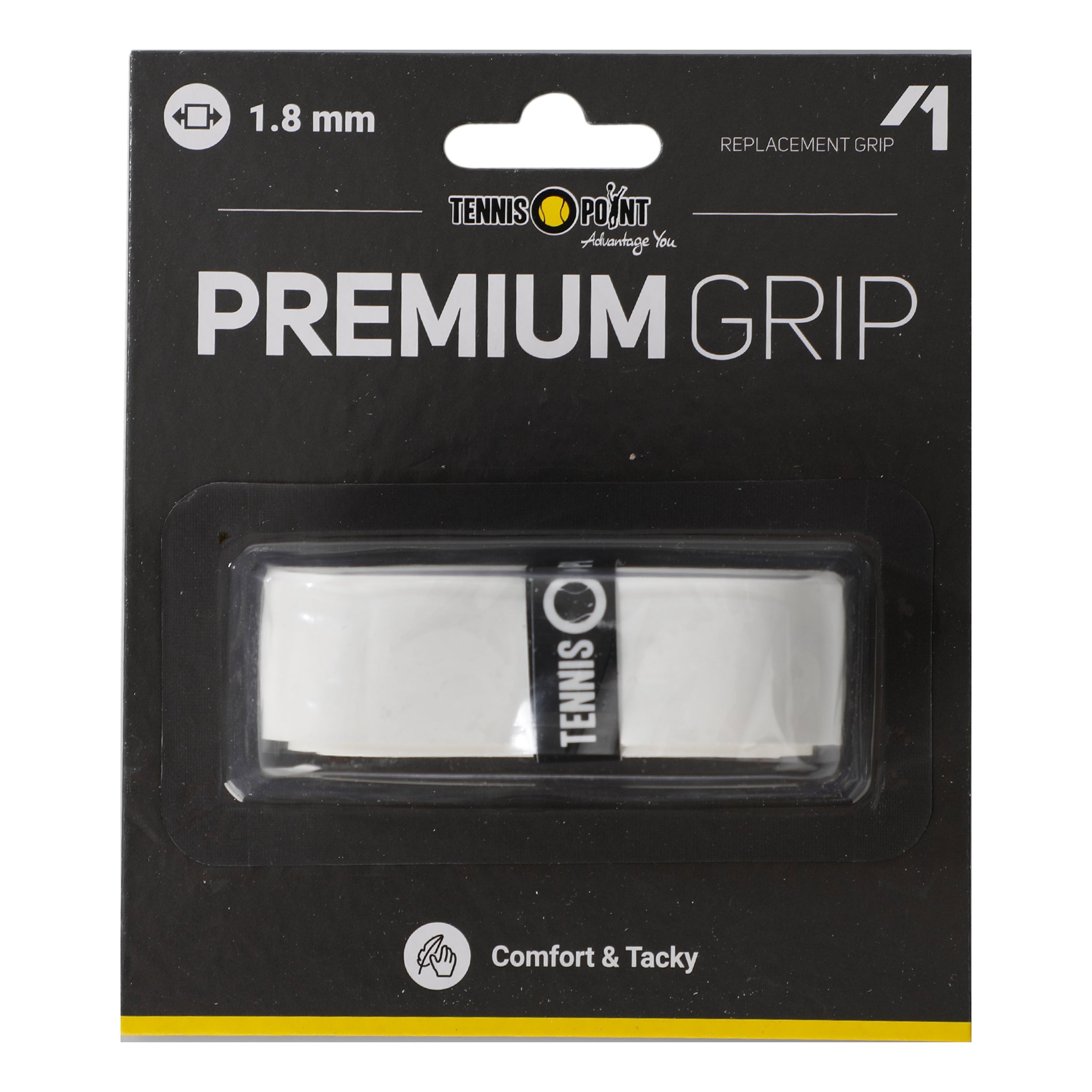 Tennis-Point Premium Grip Verpakking 1 Stuk-Wit